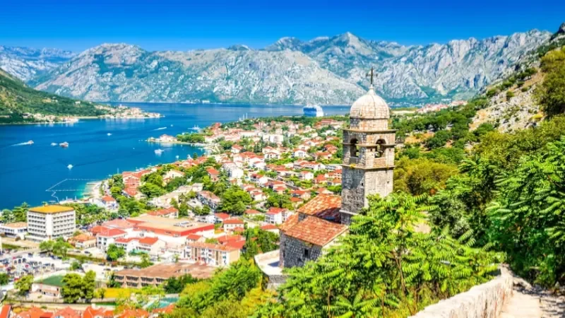 Aerial view of Kotor, Montenegro
