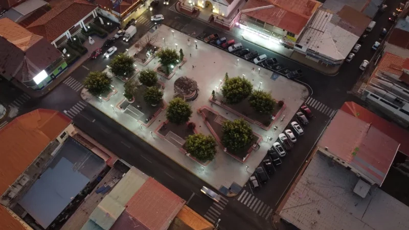 Aerial View of Belisario Porras Park At Night, Las Tablas Panama