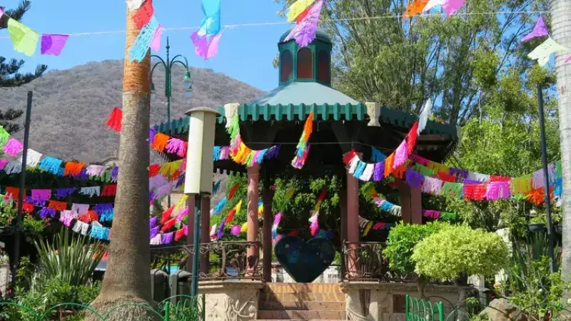 Central plaza and kiosk in Jalisco, Mexico. ajijic