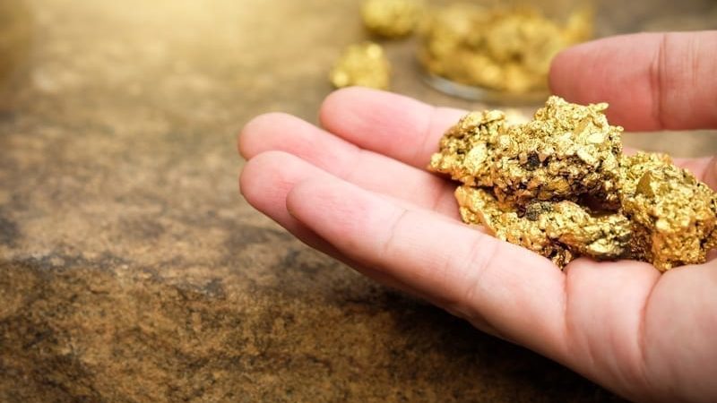 Gold, a precious metal.