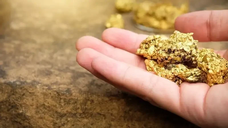Gold, a precious metal.