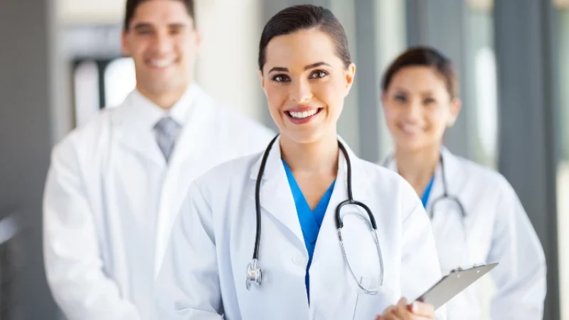 Group of medical workers portrait in hospital. paphos
