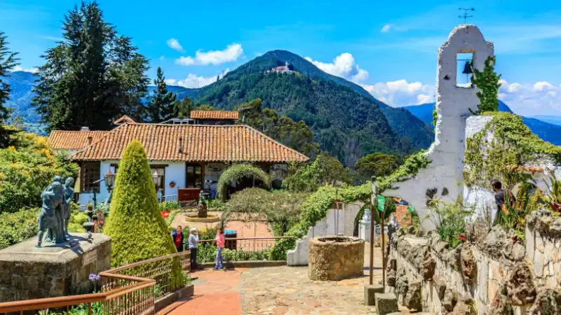 Montserrat mountain. View of Mount Guadalupe and the statue of Christ