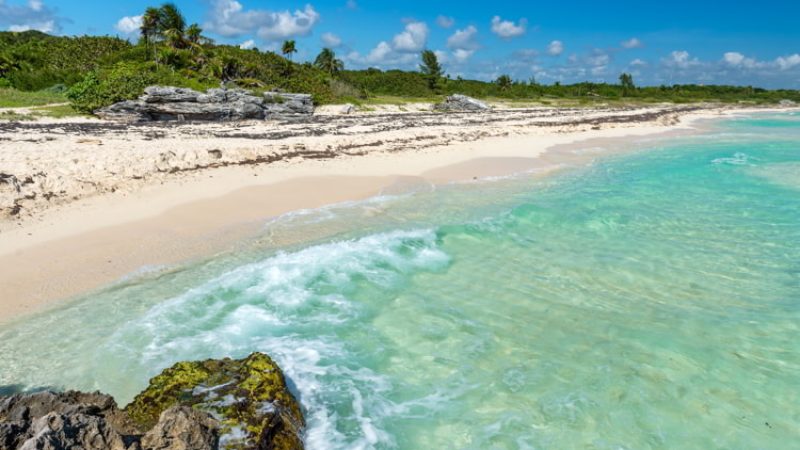 Caribbean Sea scenery in Playa del Carmen, Yucatan, Mexico