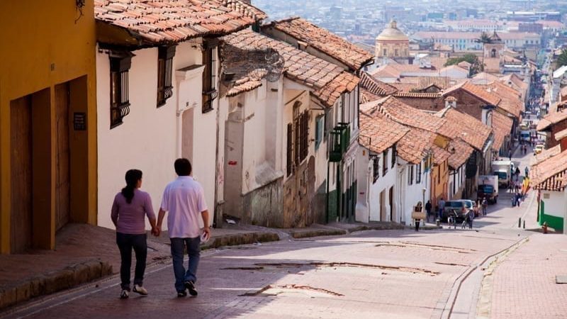 View from sloping road to the town, Colombia, Bogota