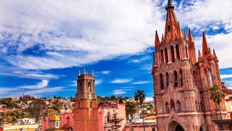 Parroquia Archangel church Town Square Rafael Church San Miguel de Allende, Mexico