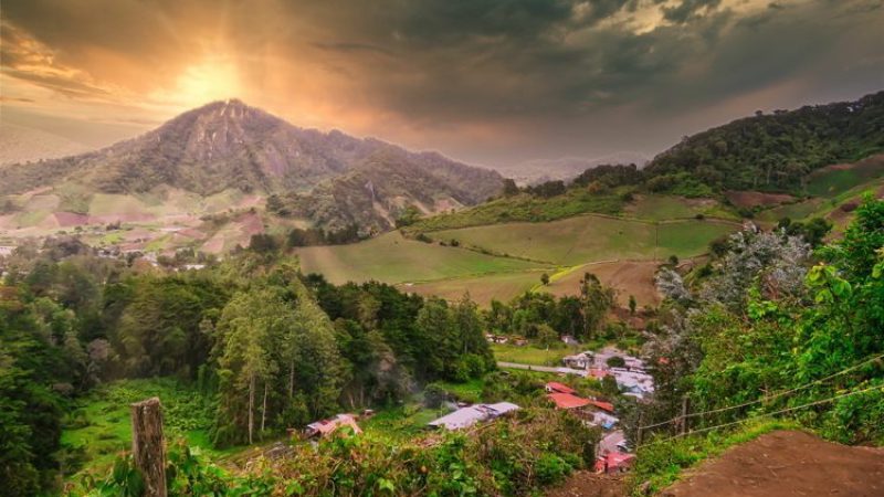 Beautiful sunset in Cerro Punta, Panama